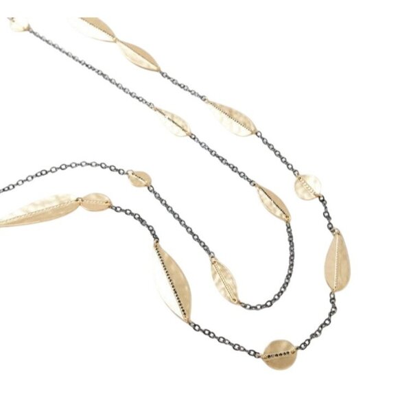 Chico's Gold Tone Leaf Multistrand Leaf Necklace Nature Ethereal Feminine $69 - Picture 4 of 8